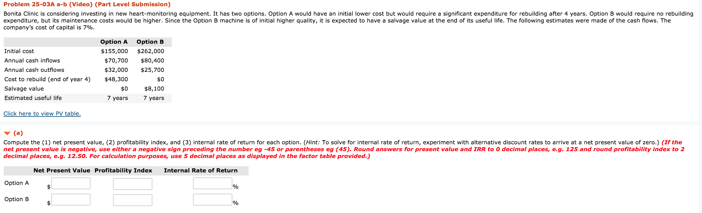 Solved Problem 25-03A a-b (Video) (Part Level Submission) | Chegg.com