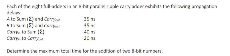 Solved Each of the eight full-adders in an 8-bit parallel | Chegg.com