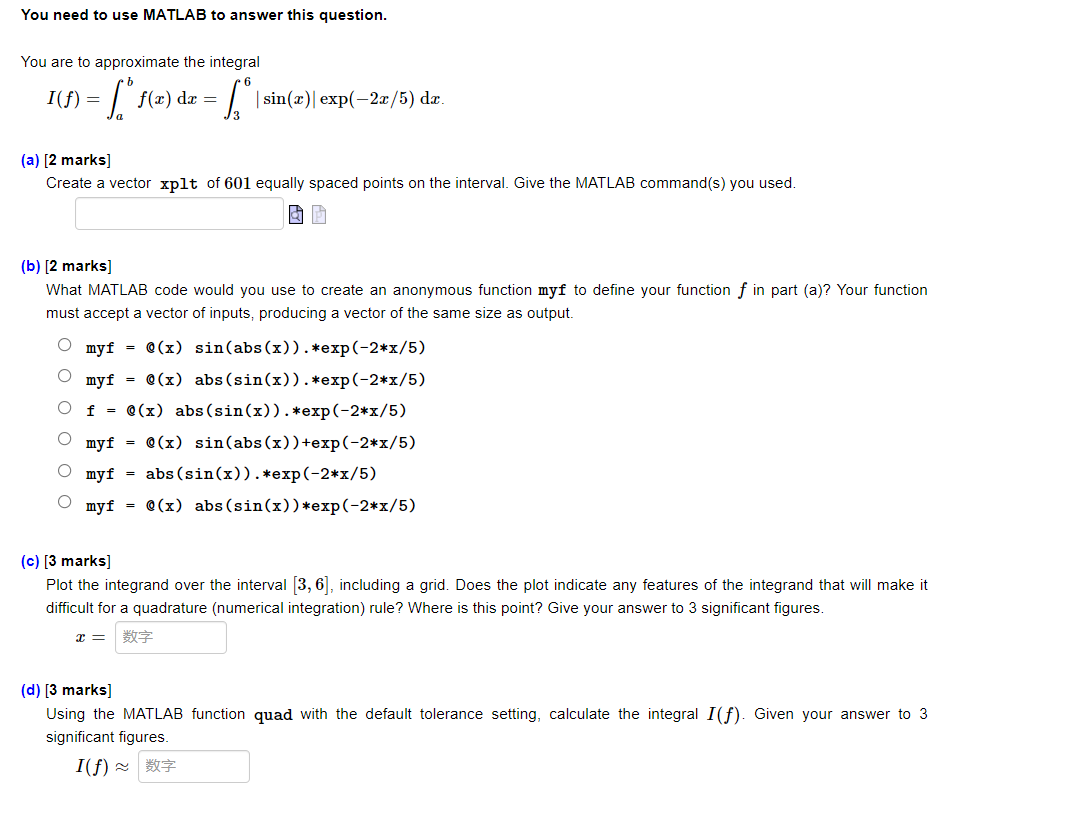 Solved You need to use MATLAB to answer this question. You | Chegg.com