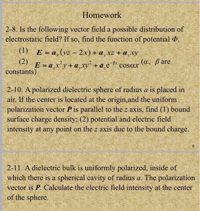 Solved Homework 2-8. Is the following vector field a | Chegg.com