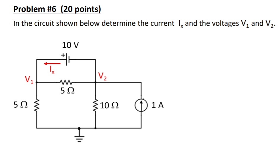 Solved Problem #6 (20 points) In the circuit shown below | Chegg.com