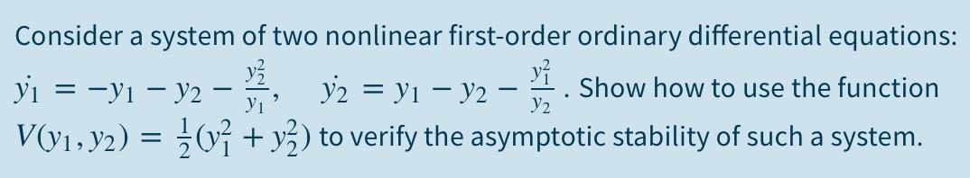 Solved Consider A System Of Two Linear First-order Ordinary | Chegg.com