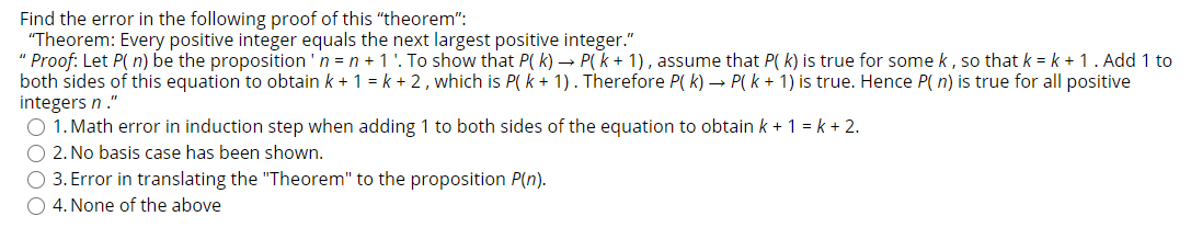 Solved Find The Error In The Following Proof Of This | Chegg.com