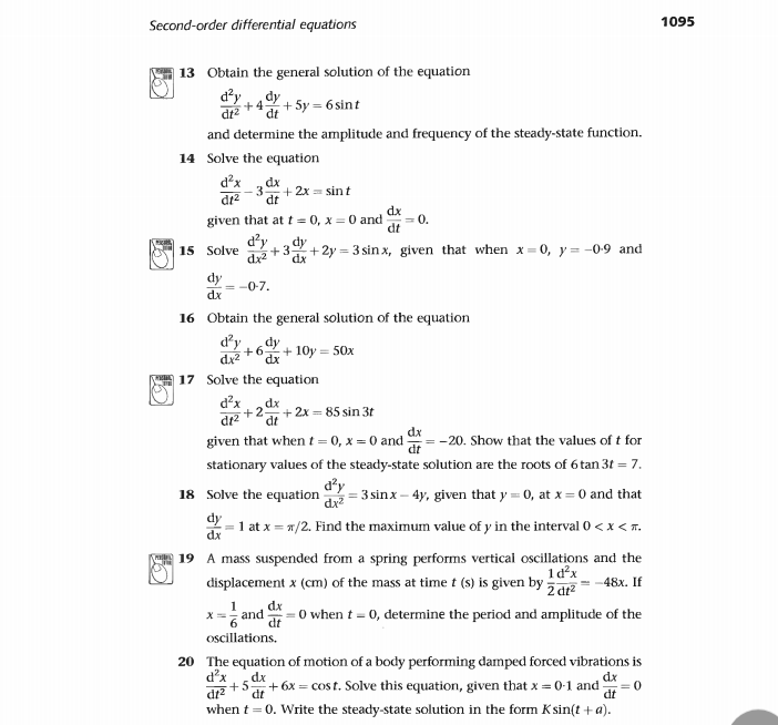 Solved hi, please provide the General Solutions for the | Chegg.com