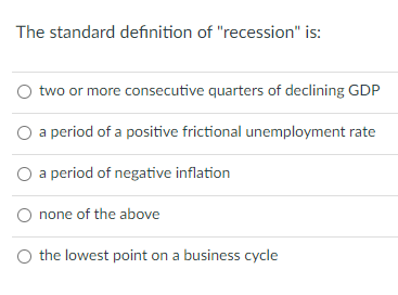 Solved Which order is correct? recession, prosperity, | Chegg.com