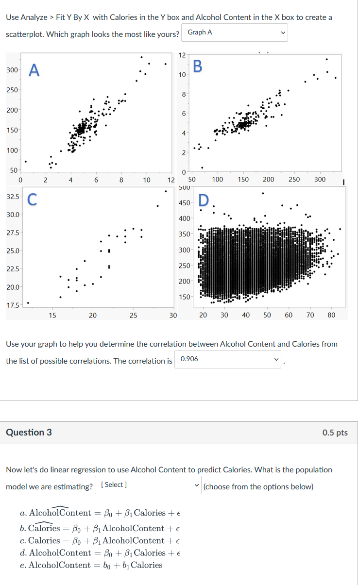 Use Analyze > Fit YBBy with Calories in the Y box and | Chegg.com