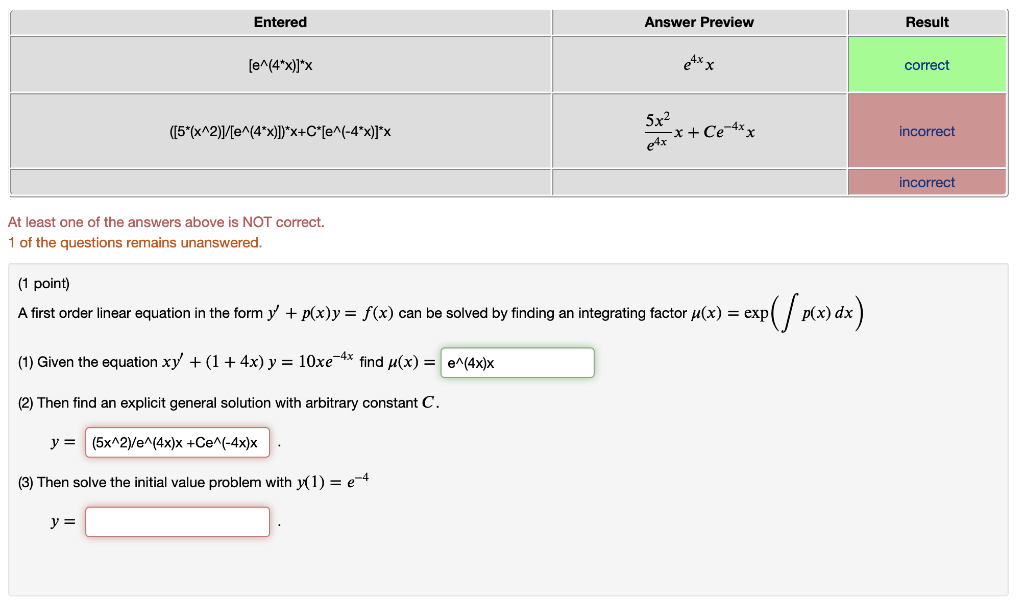 Solved A First Order Linear Equation In The Form 𝑦 𝑝 𝑥 𝑦 Chegg Com