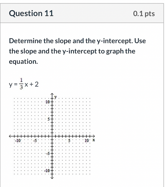 Solved Question 11 0 1 Pts Determine The Slope And The Y Chegg Com