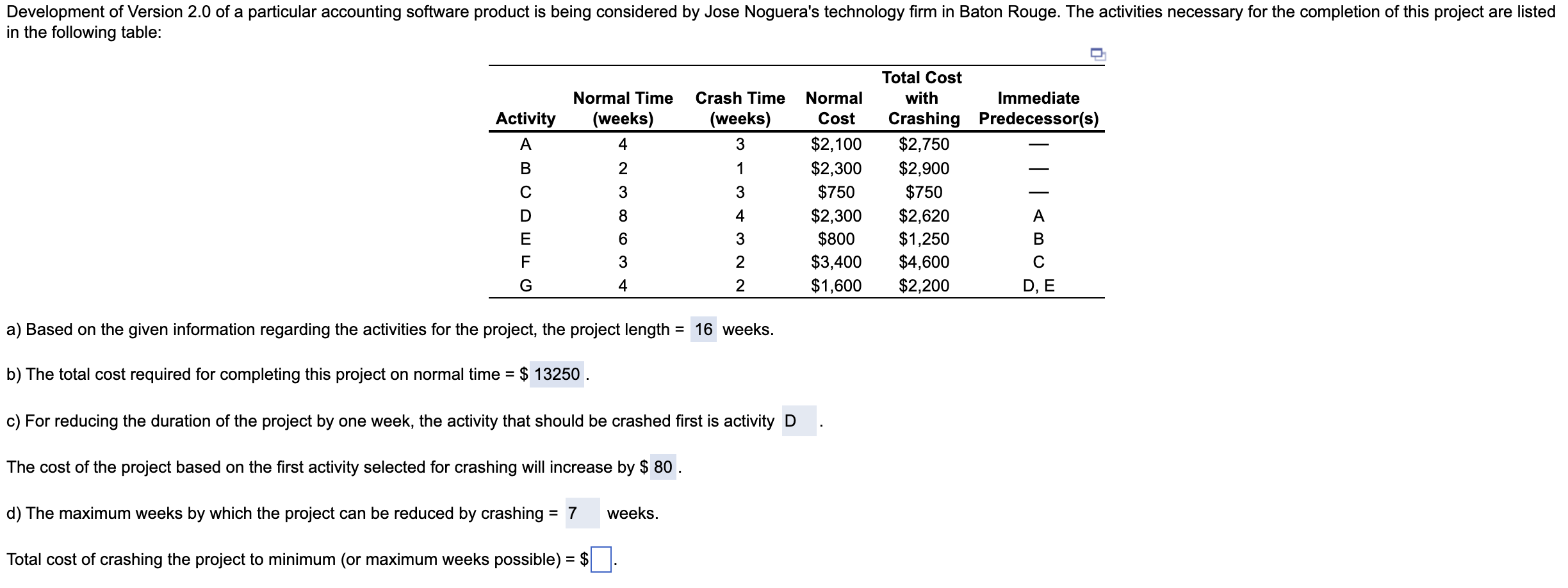 Solved a) Based on the given information regarding the | Chegg.com