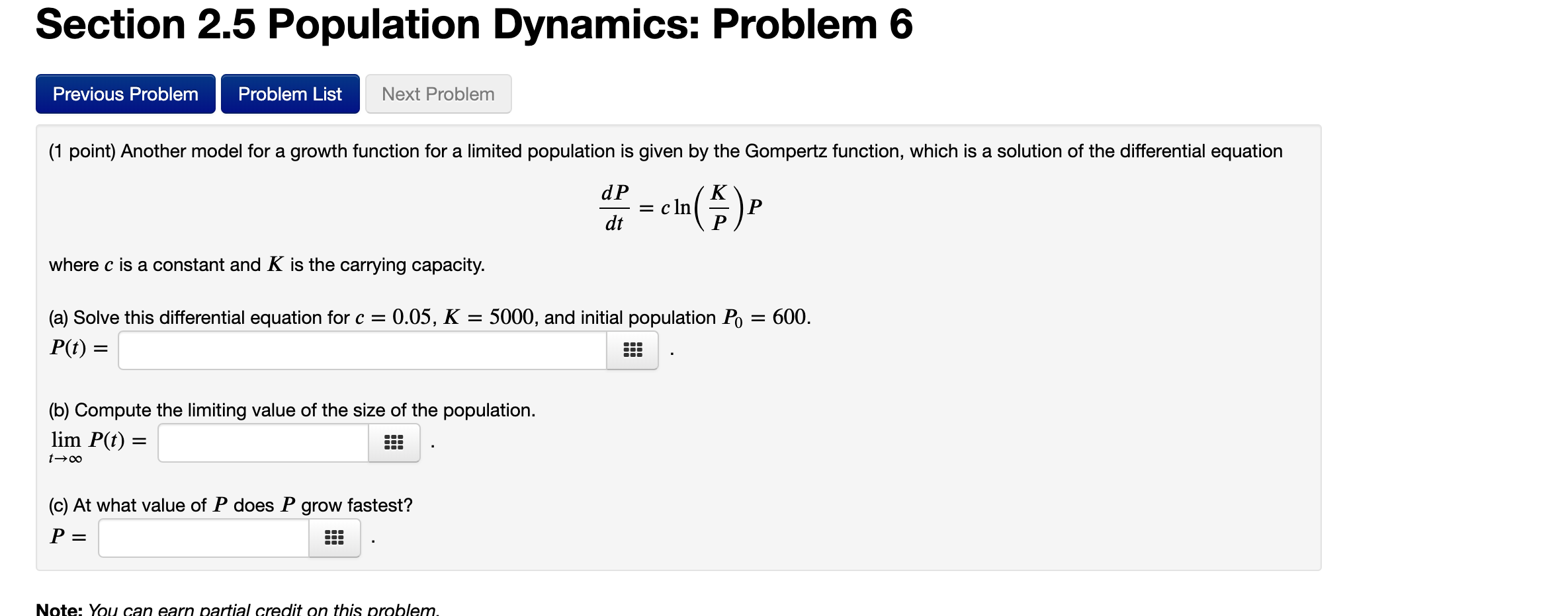 Solved Section 2 5 Population Dynamics Problem 6 Previous Chegg Solved Section 2 5 Population Dynamics Problem 6 Previous Chegg