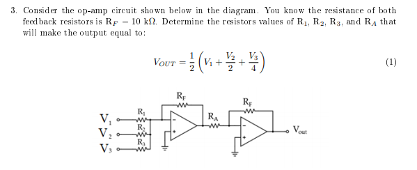 Solved 3. Consider the op-amp circuit shown below in the | Chegg.com