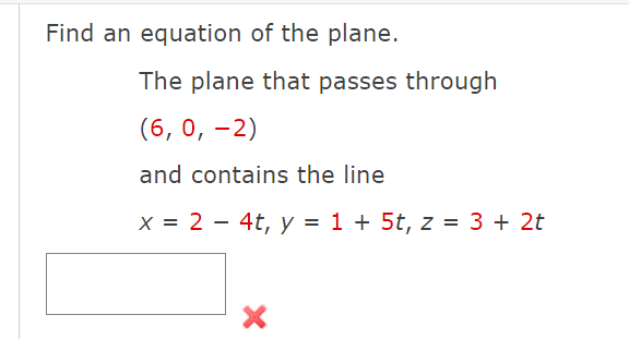 Solved Find an equation of the plane. The plane that passes | Chegg.com