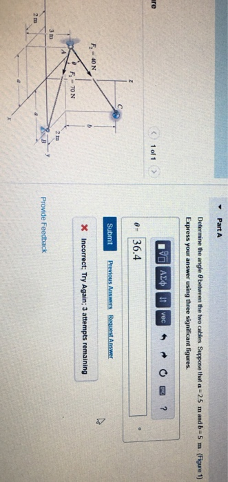 Solved Determine The Angle Between The Two Cables. Suppose A | Chegg.com