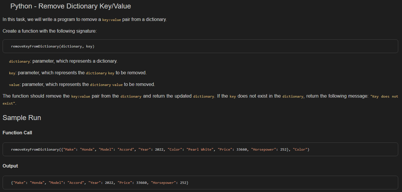 Solved Python Remove Dictionary Key Value In This Task We Chegg Com   PhpYlj9l7