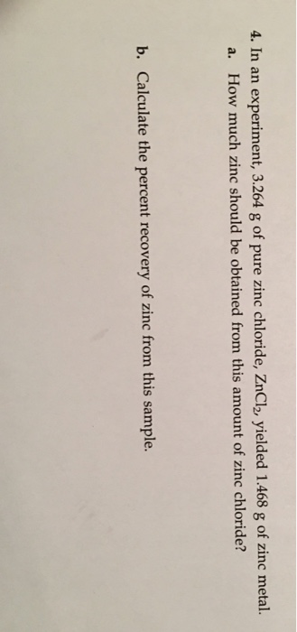 zinc chloride experiment lab report