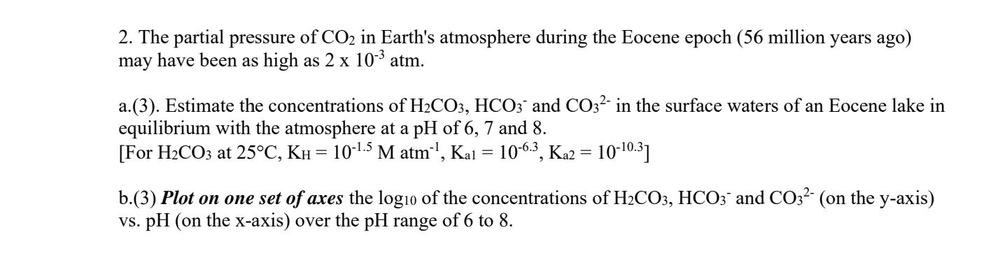 2. The partial pressure of CO2 in Earth's atmosphere | Chegg.com