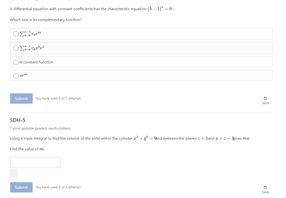 Solved A differential equation with constant coefficients | Chegg.com