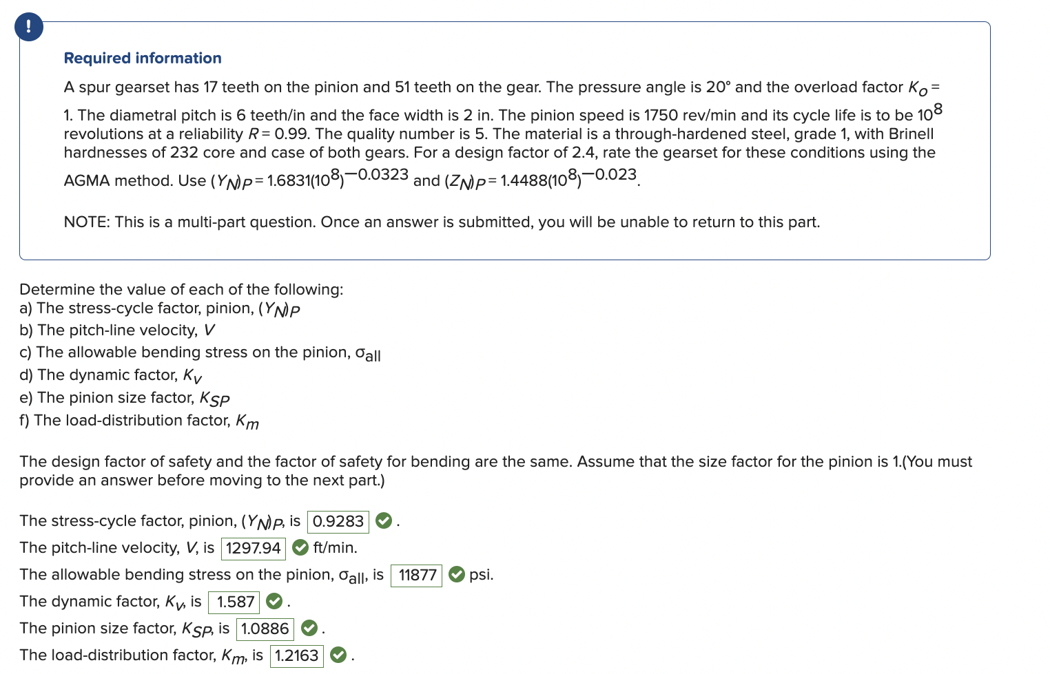 Solved Required information A spur gearset has 17 teeth on | Chegg.com