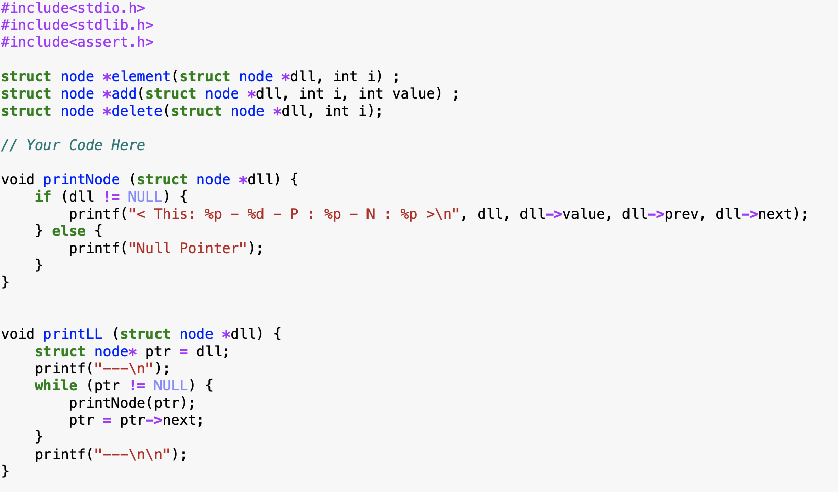 Solved The node structure Define a structure in your file | Chegg.com
