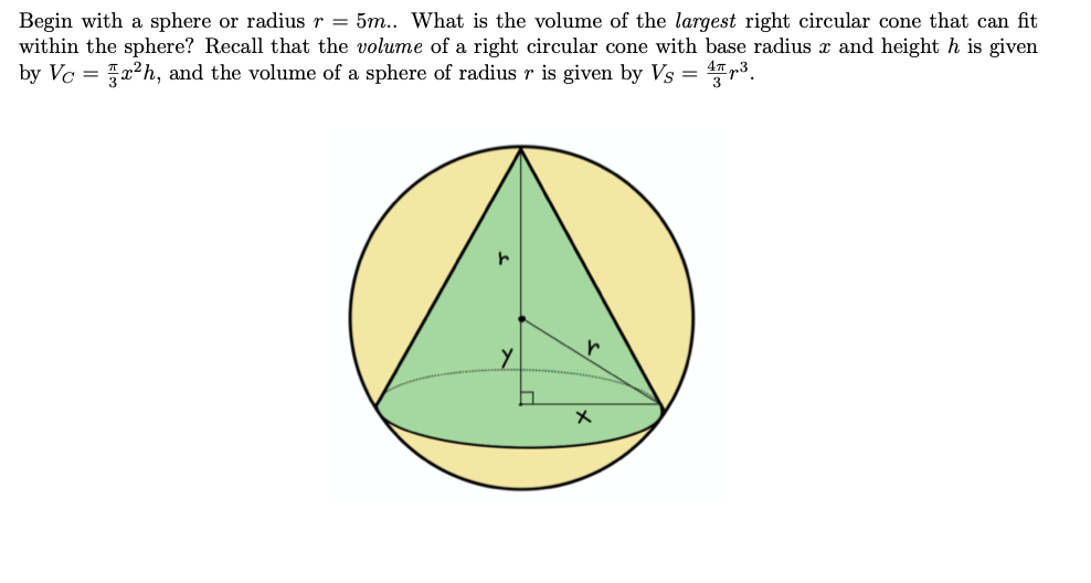 Solved Begin with a sphere or radius r = 5m.. What is the | Chegg.com