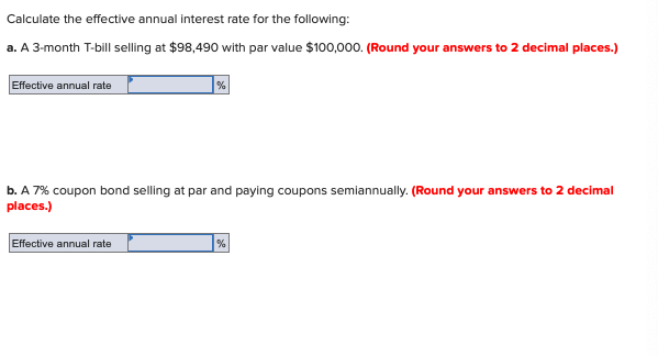 Solved Calculate The Effective Annual Interest Rate For The | Chegg.com