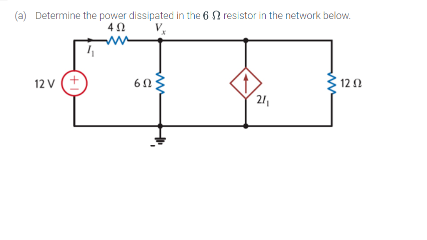 Solved A) Determine The Power Dissipated In The 6Ω Resistor | Chegg.com