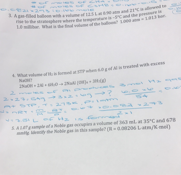 Solved alloon with a volume of 12.5 L at 0.90 atm and 21°C | Chegg.com