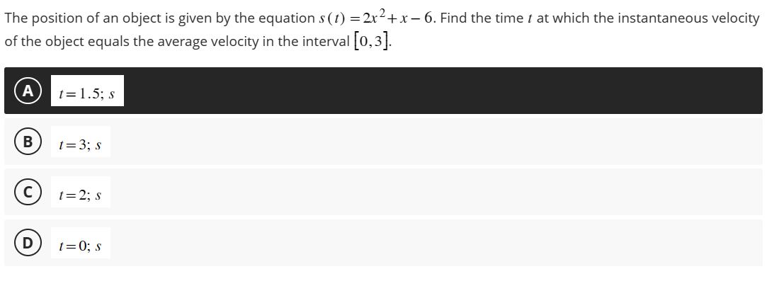 solved-the-position-of-an-object-is-given-by-the-equation-s-chegg