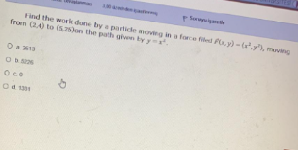 Solved dengan Find the work done by a particle moving in a | Chegg.com