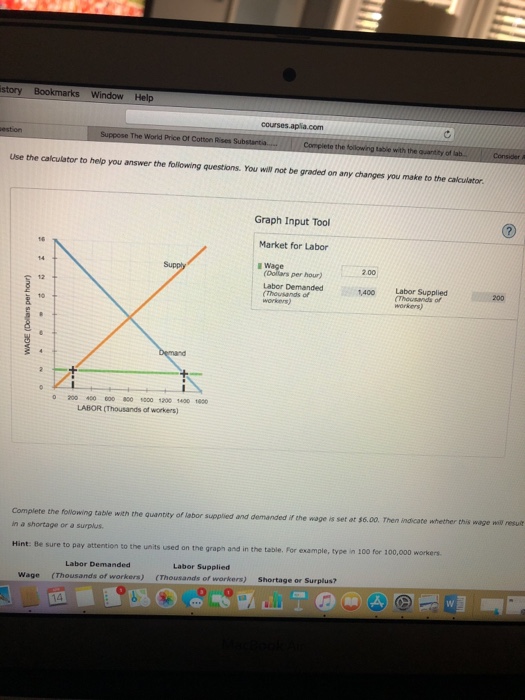 Solved Complete The Following Table With The Quantity Of | Chegg.com