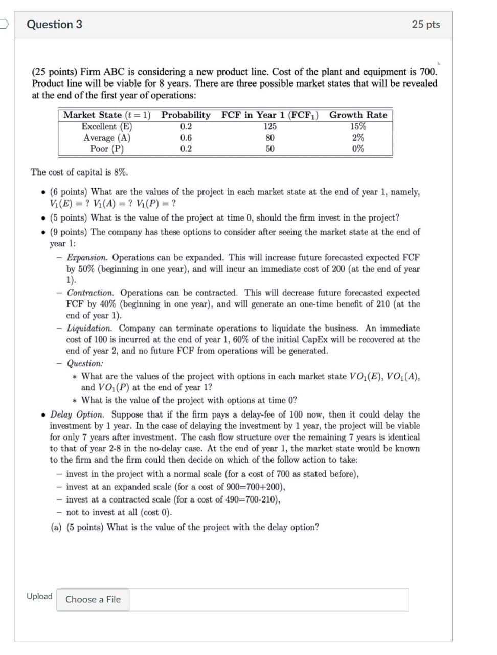 Solved > Question 3 25 Pts (25 Points) Firm ABC Is | Chegg.com