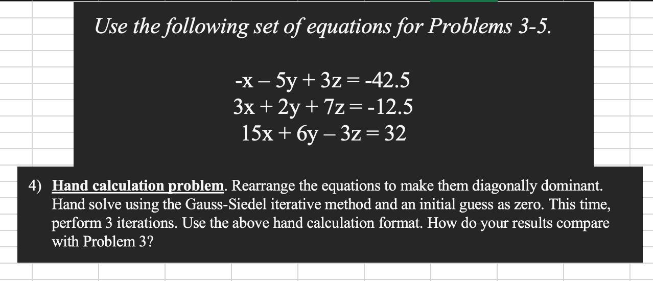 Solved Use the following set of equations for Problems 3-5. | Chegg.com