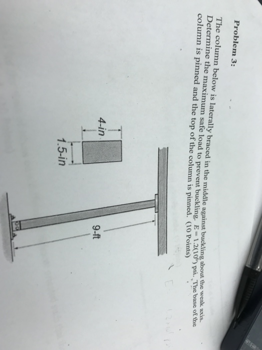 Solved Problem 3: The column below is laterally braced in | Chegg.com