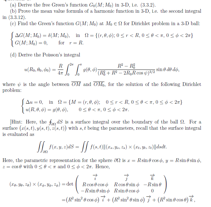 Solved (a) Derive the free Green's function Go(M; M.) in | Chegg.com