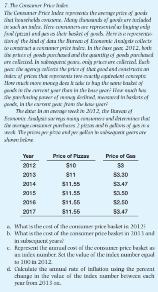 Solved 7. The Consumer Price Index The Consumer Price Index | Chegg.com