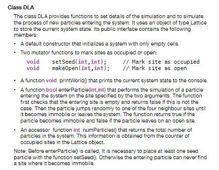 Task: Diffusion Limited Aggregation (DLA) is a | Chegg.com