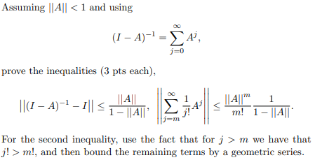 Solved Assuming ∥A∥