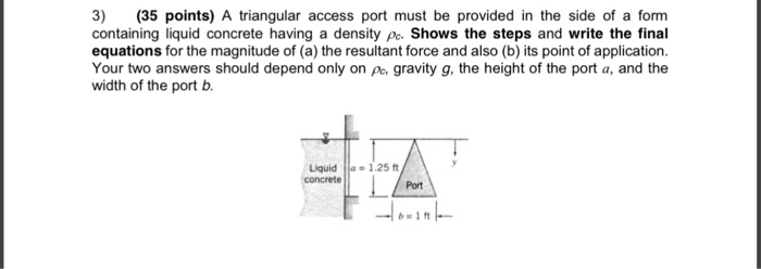 Solved 3) (35 points) A triangular access port must be | Chegg.com