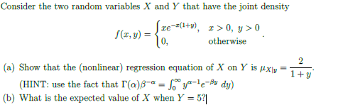 Solved Consider the two random variables X and Y that have | Chegg.com