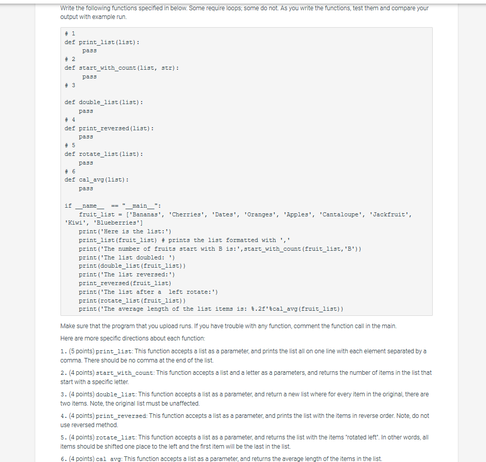 Solved Write the following functions specified in below. | Chegg.com