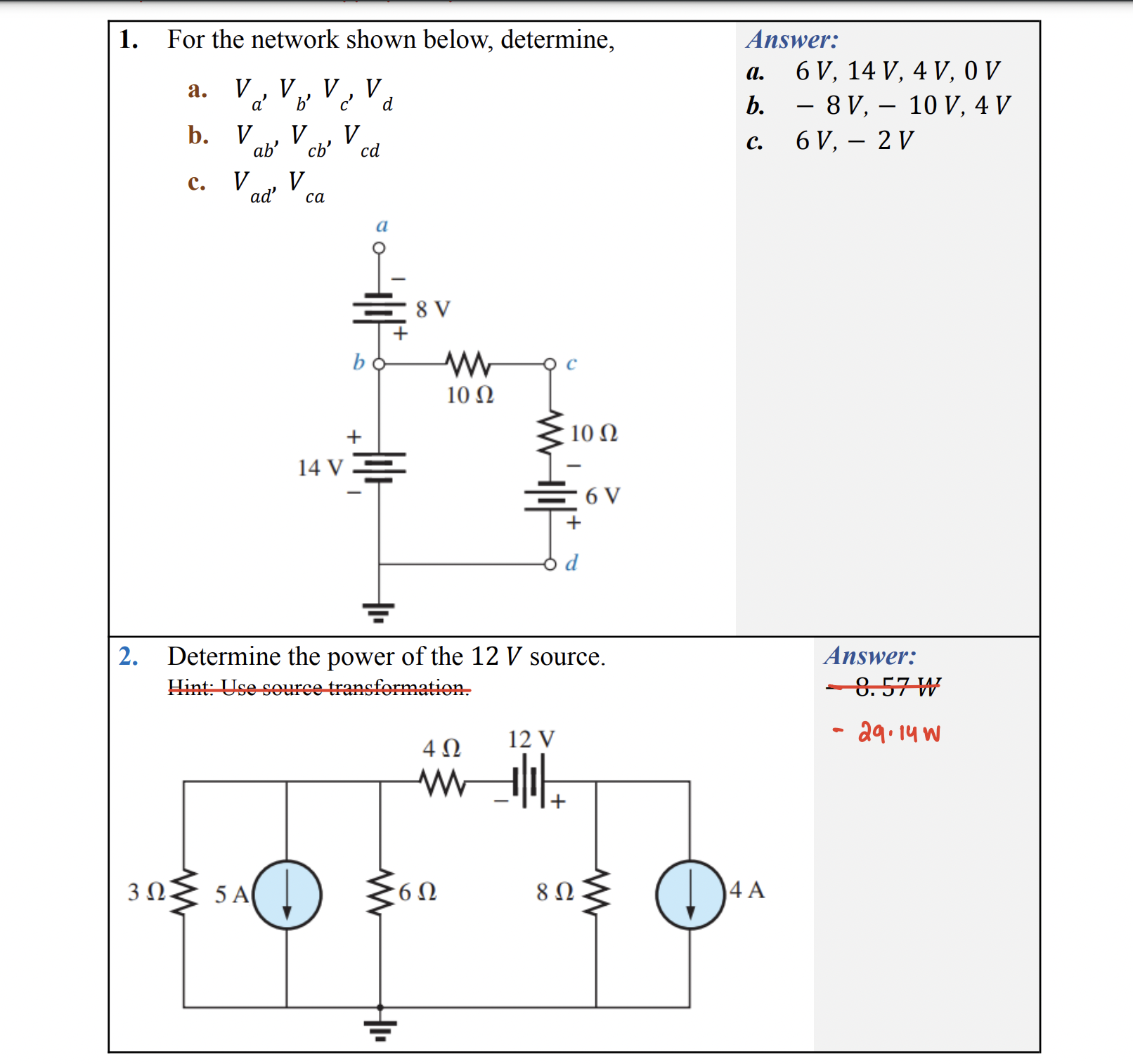 Solved Please Use Source Transformation For The Second | Chegg.com