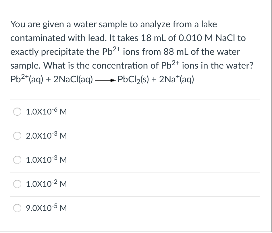 Solved You are given a water sample to analyze from a lake