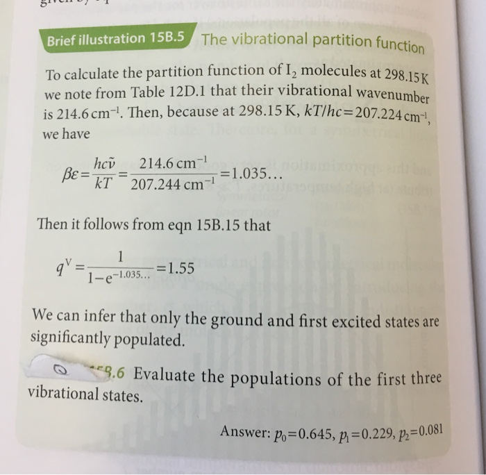 Solved The vibrational partition function Brief illustration