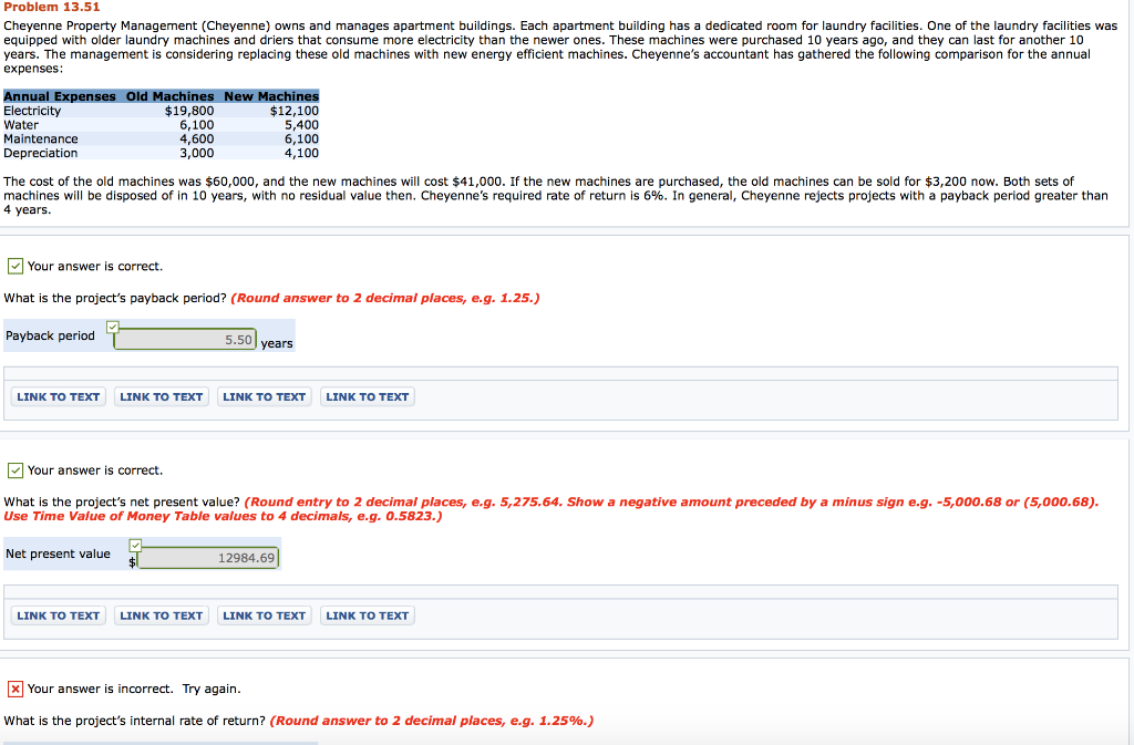 Solved Problem 13.51 Cheyenne Property Management (Cheyenne)