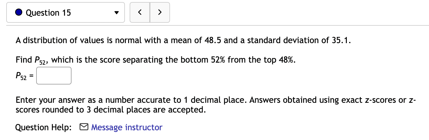 Solved A distribution of values is normal with a mean of | Chegg.com