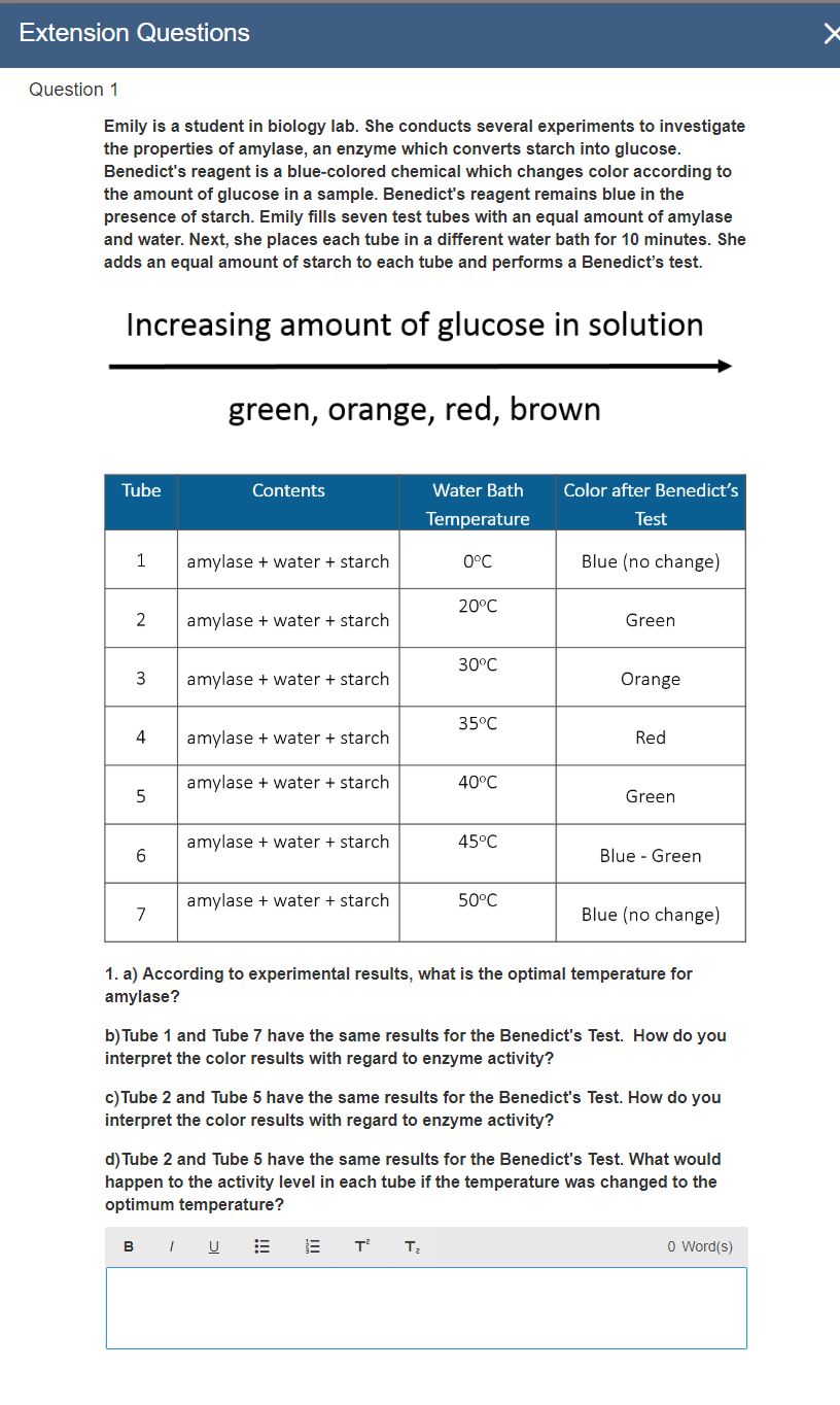Solved Extension Questions Question 1 Emily is a student in