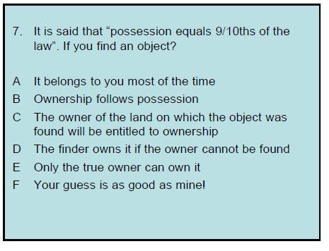 7. It is said that &ldquo;possession equals 9/10 ths of the | Chegg.com