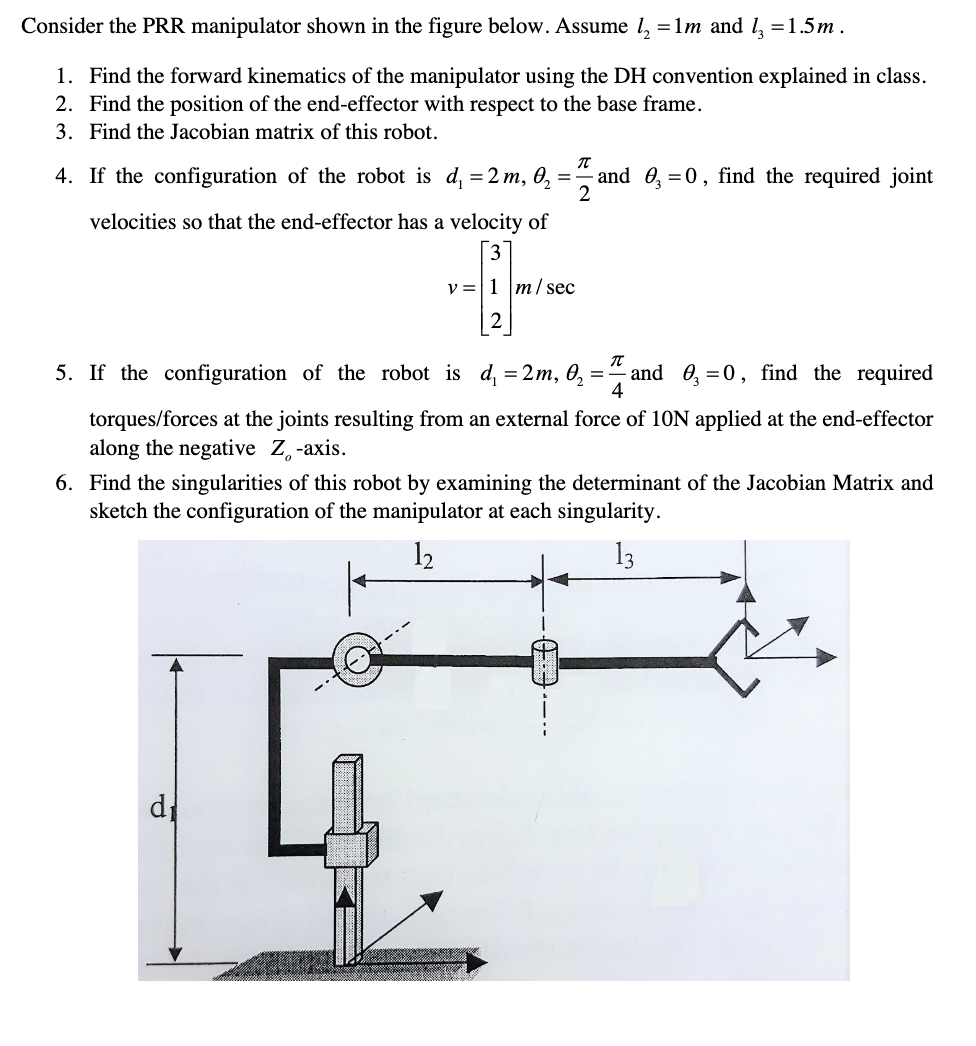 Consider the PRR manipulator shown in the figure | Chegg.com