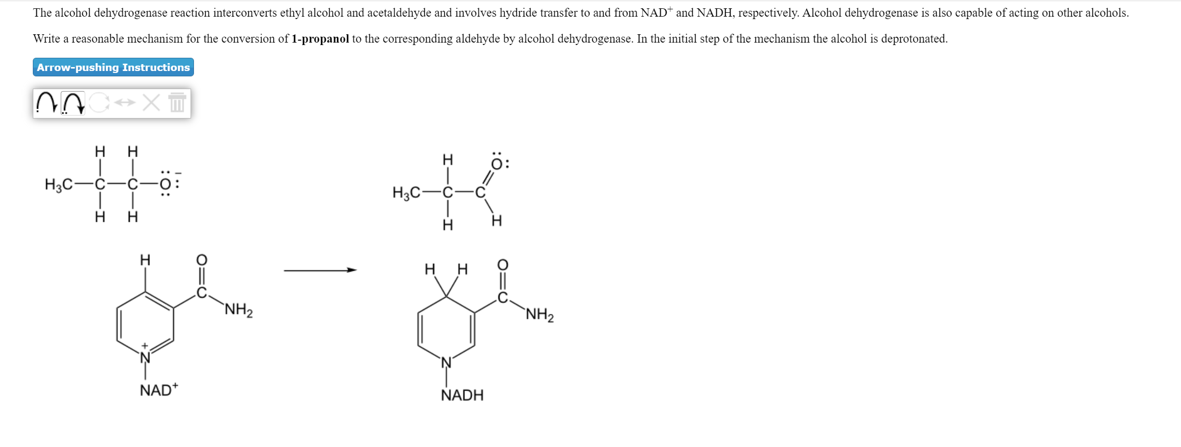 Solved The alcohol dehydrogenase reaction interconverts