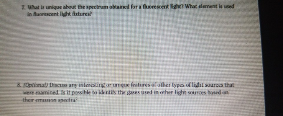 Solved 7 What Is Unique About The Spectrum Obtained For A Chegg